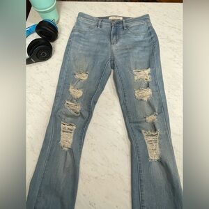 PacSun Light Blue Distressed Straight Leg Jeans